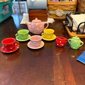Polka Dot Tea Set for Kids - Multicolor